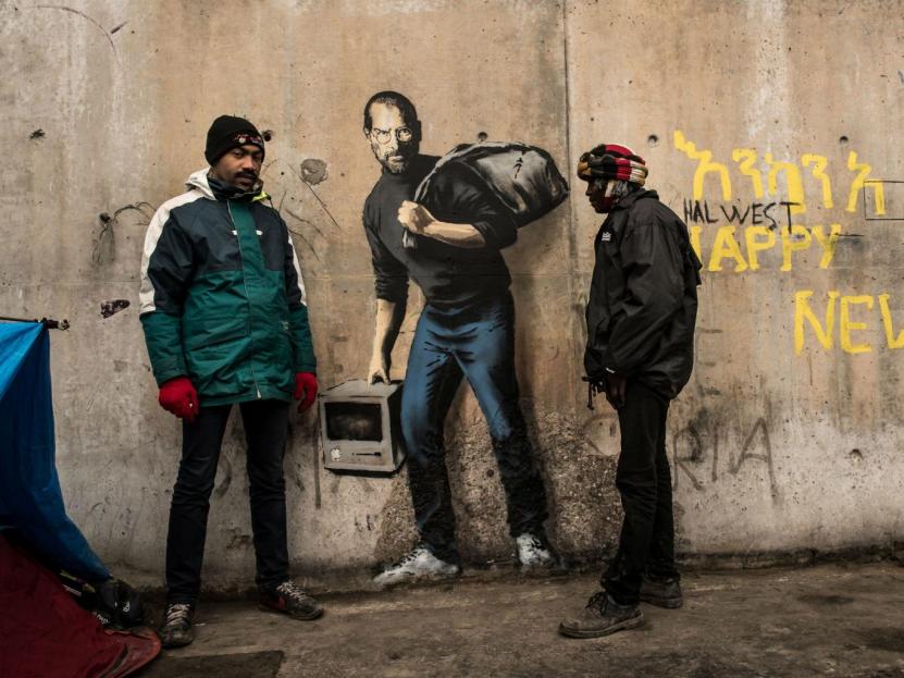 banksy calais steve jobs