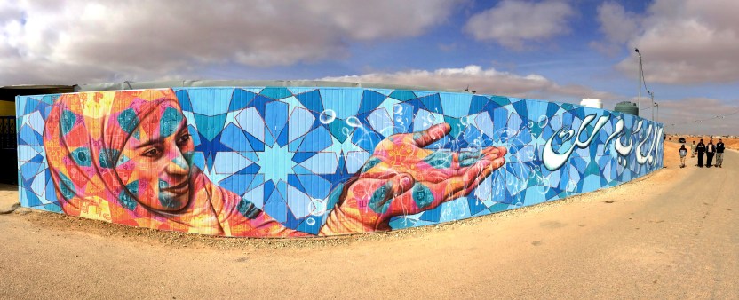 Mural zaatari refugee camp jordan